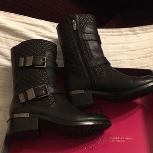Vince Camino black leather motorcycle boots 7 1/2